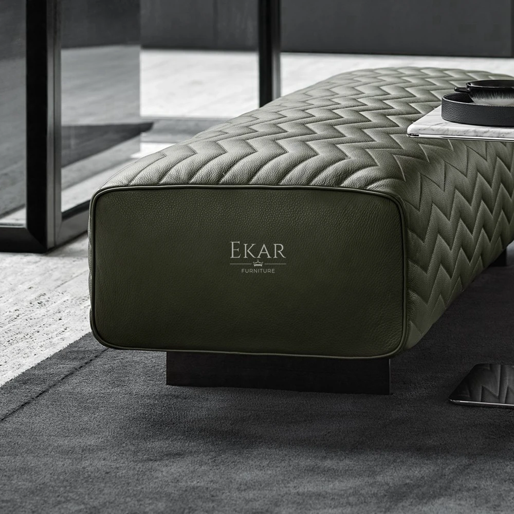EKAR FURNITURE  Nordic Modern Luxury bed stool Minimalist Fabric Soft Long Benches Bed End Stool
