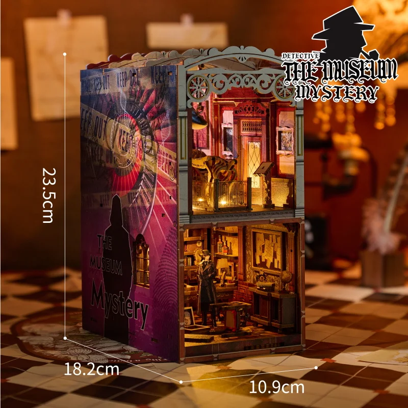 IIECREATE 3D Wooden PuzzlesThe Museum Mystery SL-26 DIY Miniature House Book Nook
