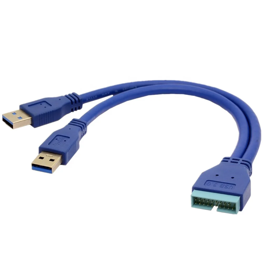 Кабель-переходник ERE с двумя USB 3 0 типа А на 20-контактный кабель передача данных мужские и женские Y-образные разъемы слот для компьютерных материнских плат