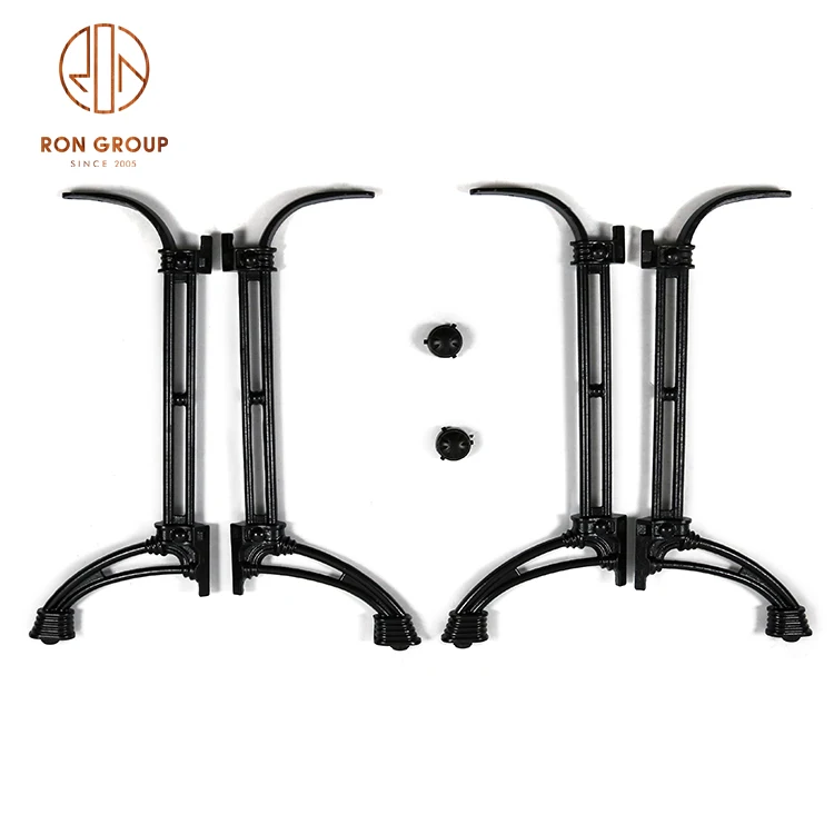 Durable Cast Iron Outdoor Restaurant Dinning And Coffee Table Legs Matte Black 4 Legs Metal Table Base