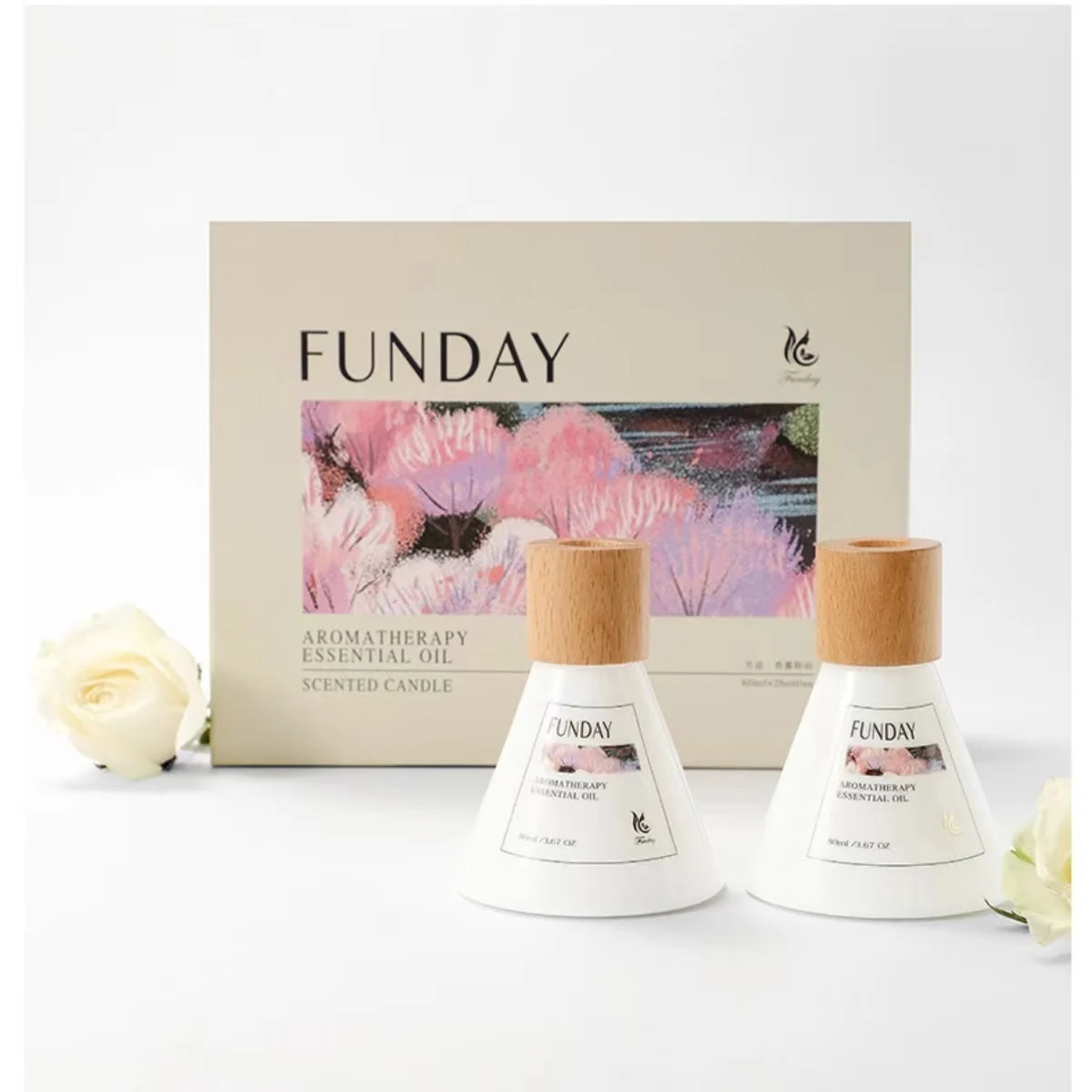 Custom baked white baked ceramic cup indoor household pyramid shape essential oil aromatherapy