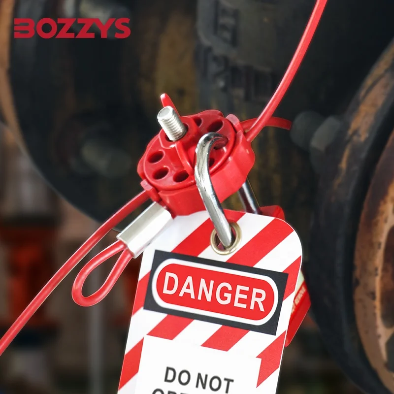 Adjustable Universal 4MM*2M Plastic-coated Stainless Steel Cable Lockout Device for Overhaul of Industrial Equipment Lockout