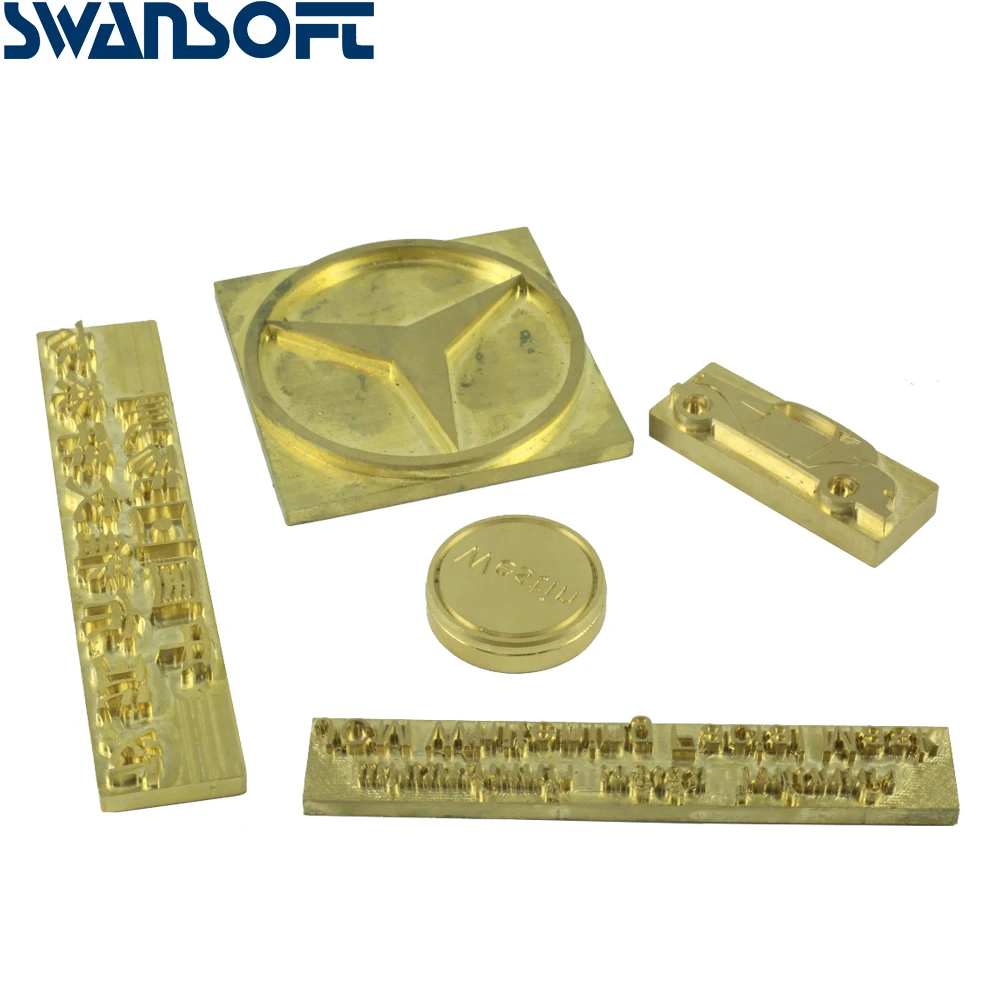 SWANSOFT custom brass leather stamping mould DIY personalized brand logo heating mould