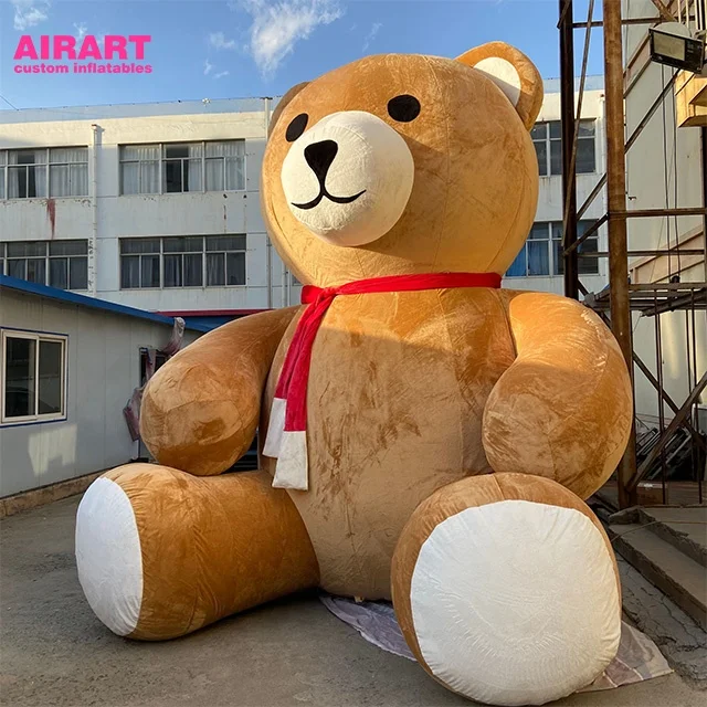 Cute brown plush Inflatable bear Giant inflatable Santa Bear