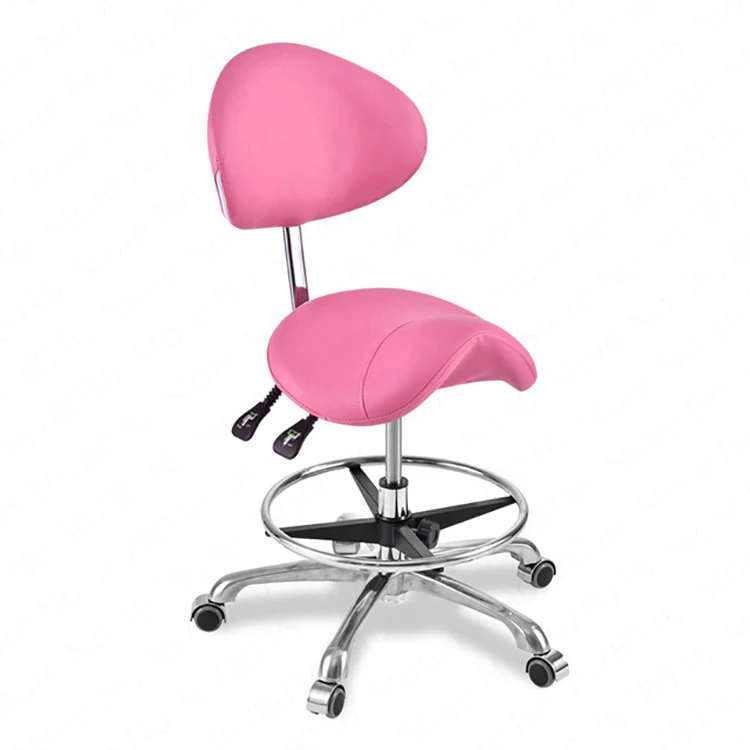 Professional Salon Furniture 5 legs 360 Degree Revolving Hydraulic Saddle Adjustable Rolling Stool Swivel Chair