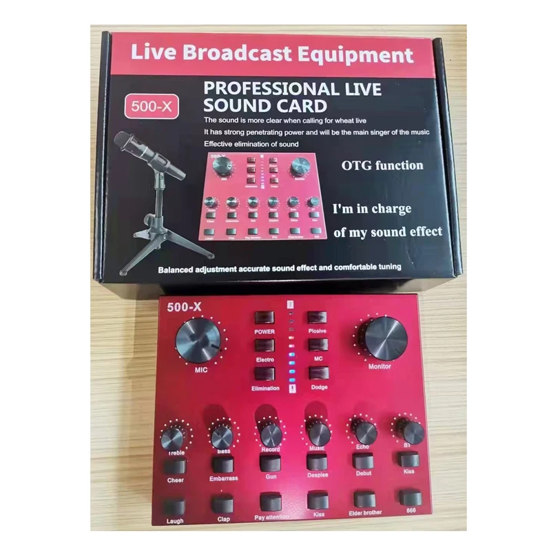 audio sound cards & mixers v8 card and microphone broadcast equipment professional live otg function For Computer Smartphone