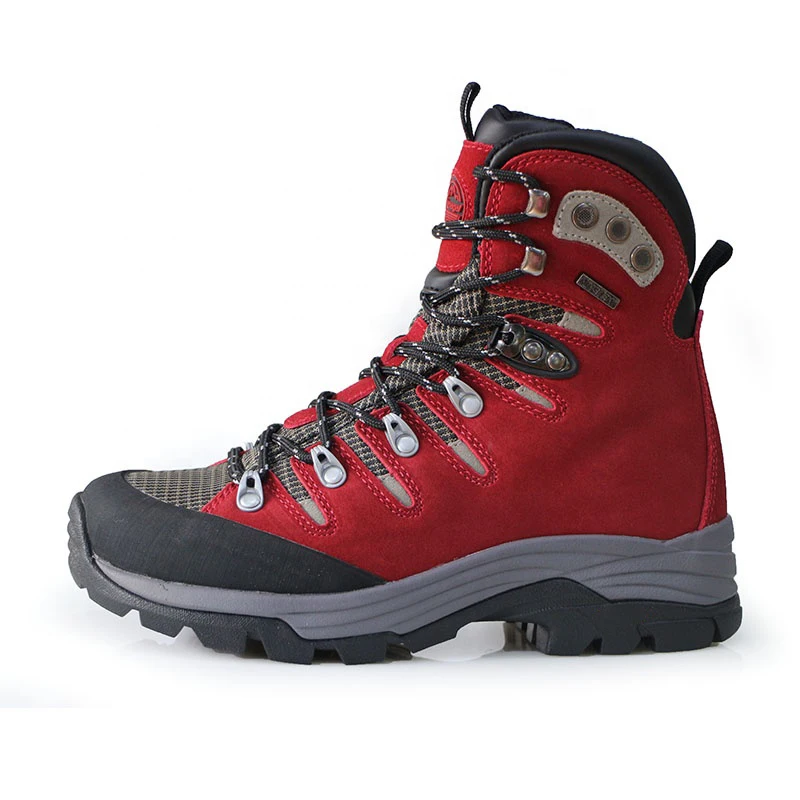 The Hot Sale Red Color Men Women Hiking Shoes Waterproof Suede Leather Outdoor boots