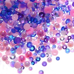 New Product flat back pearls and rhinestones mix loose Pearl Jelly Rhinestones for DIY Shoes Decoration