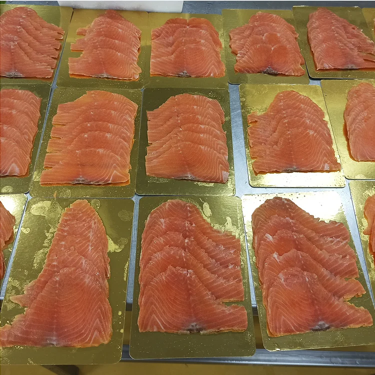 Cold Smoked Salmon Sashimi Atlantic Salmon Frozen Sliced Orange Portion Salmon Trout Slice With ISO Certification