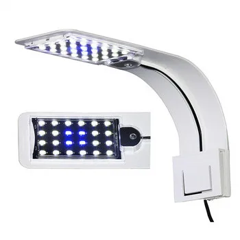 
With EU US Plug Waterproof Clip On Lamp 5W/10W/15W Fish Tank Light Aquatic Freshwater Lamps Lighting LED Aquarium Lights 