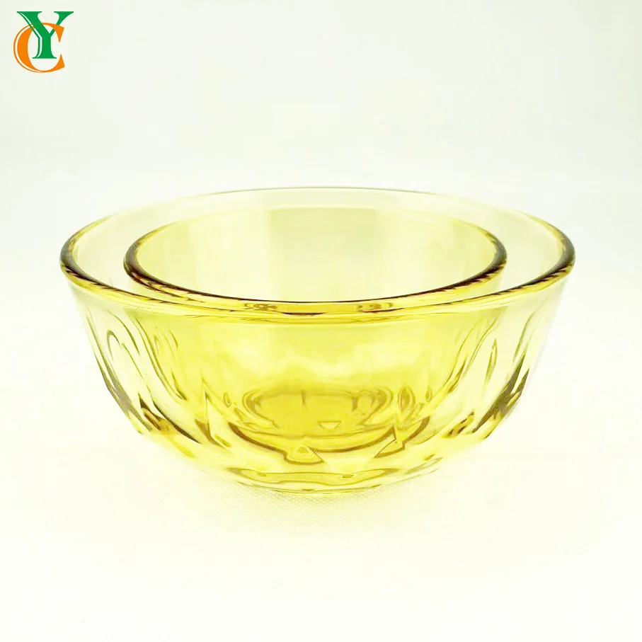 Brown Colour Round Glass Food Bowl 500ml 1000ml Hear Resistant glassware