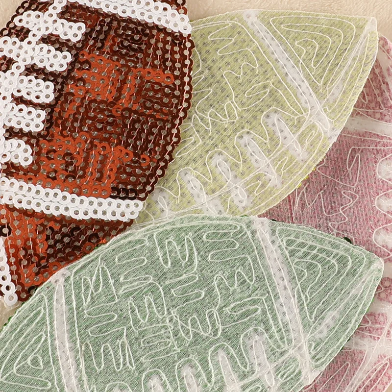 new design colors iron on sequin rugby patches for t shirt dress decoration