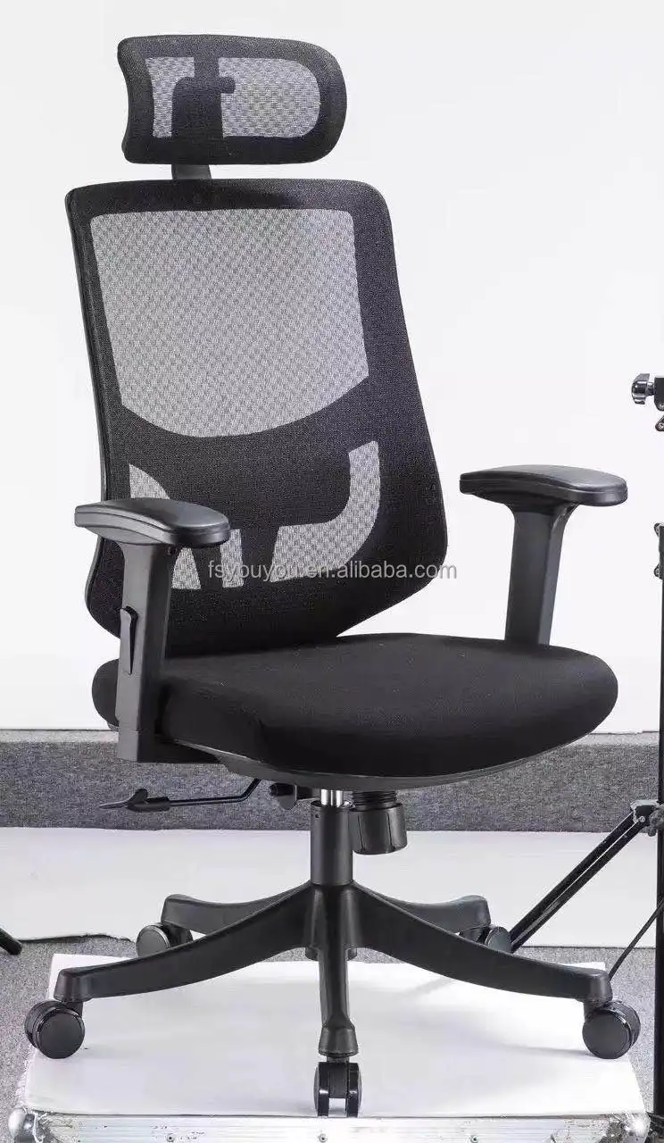 High-Back Executive Boss Office Chairs Modern Design Style White Frame Black Mesh Fabric Lift Chair Popular Executive Chair