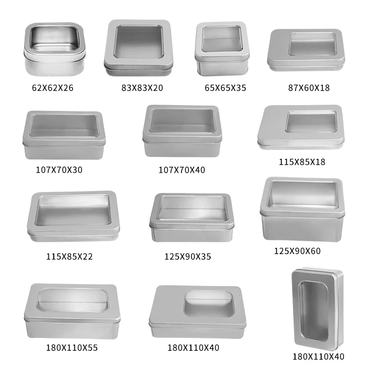 sublimation metal small mini gift mint square rectangular print hinged tin watch box custom with window