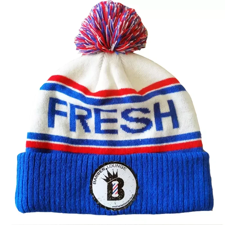 Модные высококачественные акриловые теплые зимние шапки, шапки, вязаные шапки для взрослых и детей, шапочка с индивидуальной вышивкой логотипа с помпоном