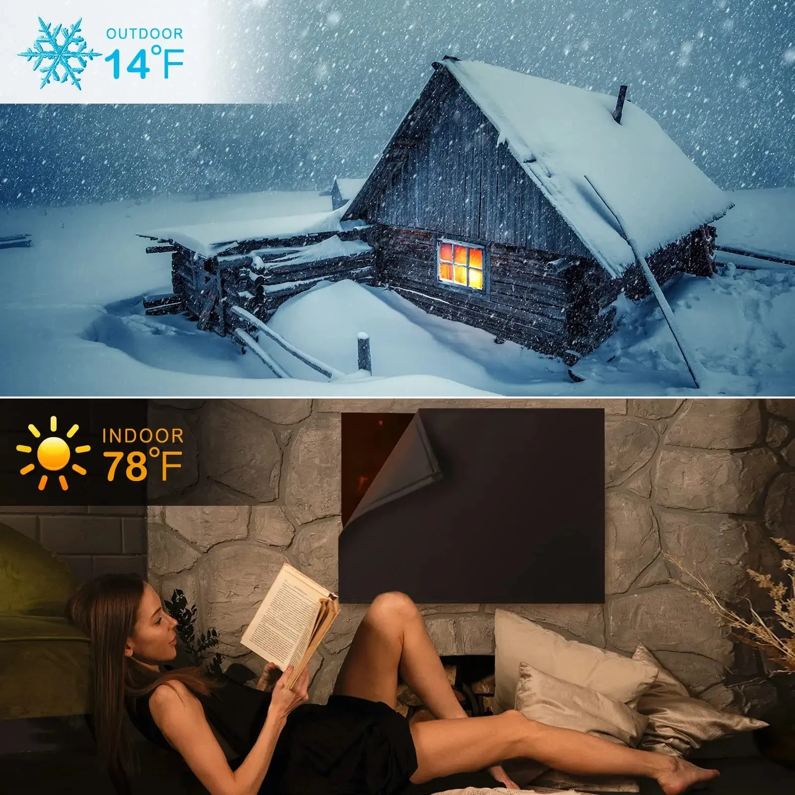 Fireplace blocking blanket fireplace windproof cover winter energy saving blanket fireplace cover