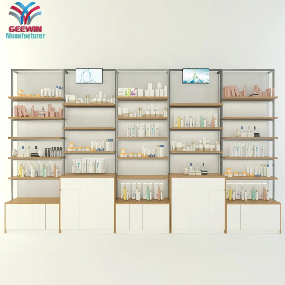 Modern Pharmacy Shop Fitting Interior Design Display Showcase