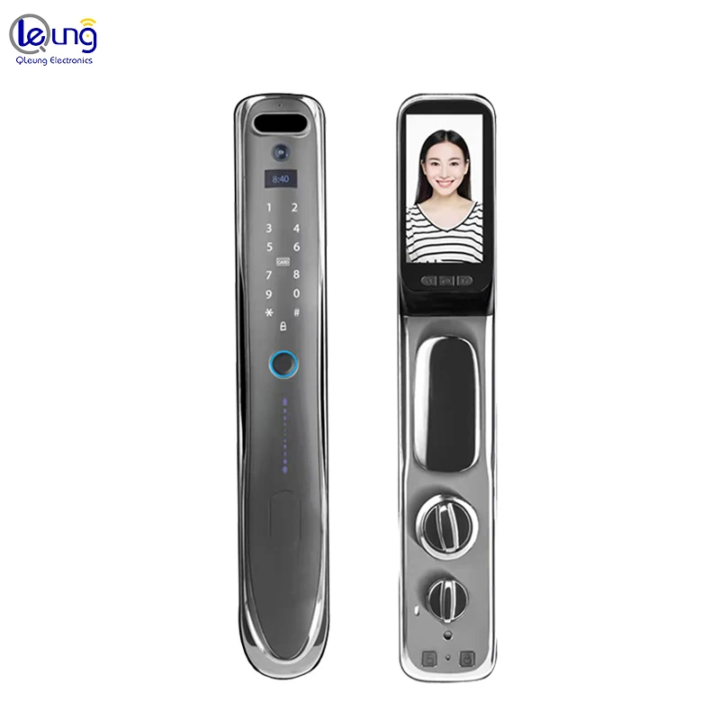 Hot Sale USmart GO APP 3D Face ID Fingerprint Password Card Smart Door Lock with Large-screen Visual Camera