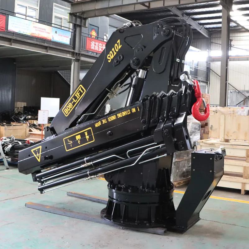6~14 Ton China Small Cargo Ship Knuckle Boom Cranes 10000 Kg Hydraulic Fishing Boat Marine Barge Crane