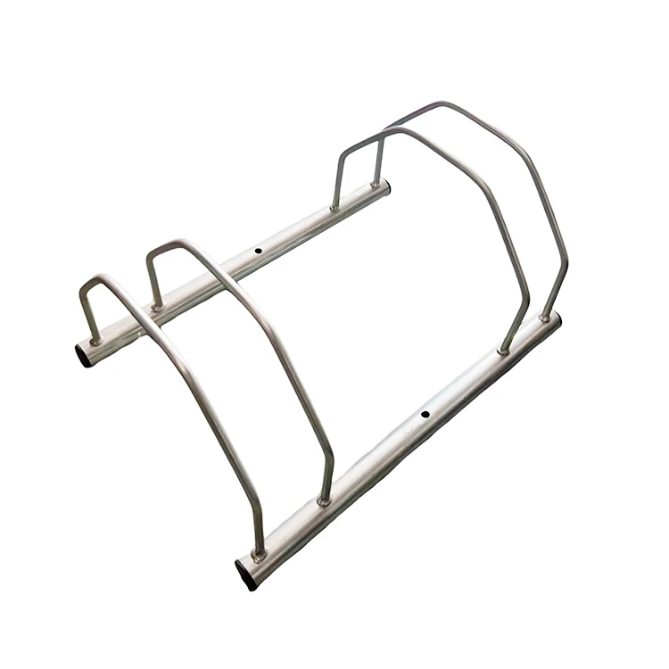 Outdoor Bike Holder Rack Metal Floor And Wall Mount Bicycle Rack Barriers Stand Sliver Bike Stand For 2 Bikes