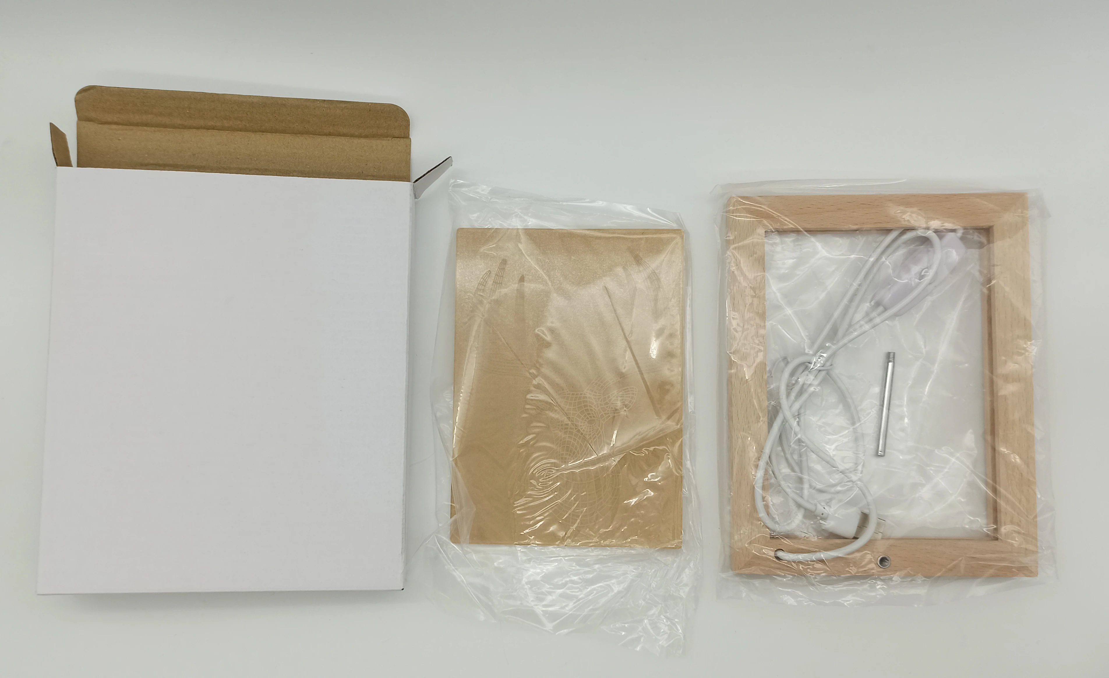  Экологически чистая высококачественная под заказ 5 В питание от USB деревянная светодиодная фоторамка 3D