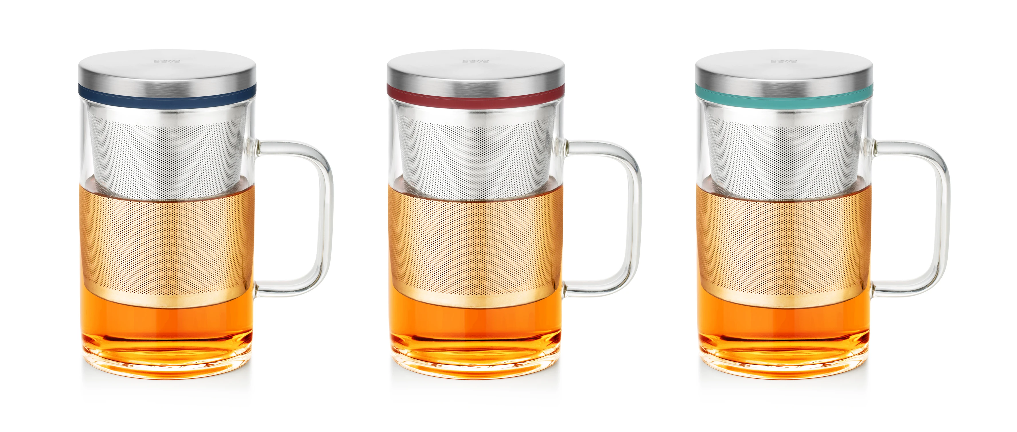 2022 Samadoyo tea glass with Upgraded strainer and stainless steel lid 450ml for loose tea or bags