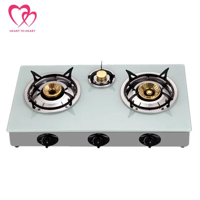 3 burner glass table tops gas stove with EN30 and SASO certification