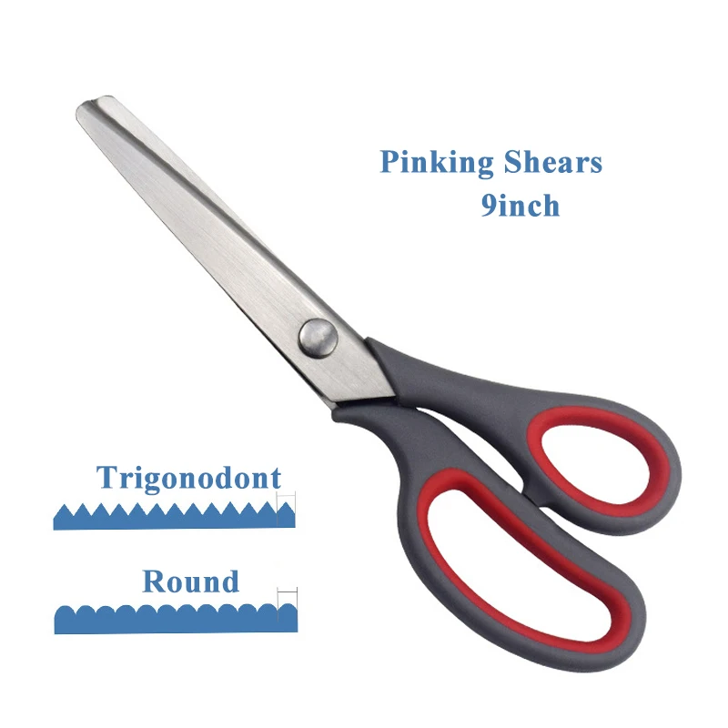 Hot Selling 9 Inch Stainless Steel Cloth Fabric Cutting Scissors Pinking Shears Zigzag Scissors For Sewing