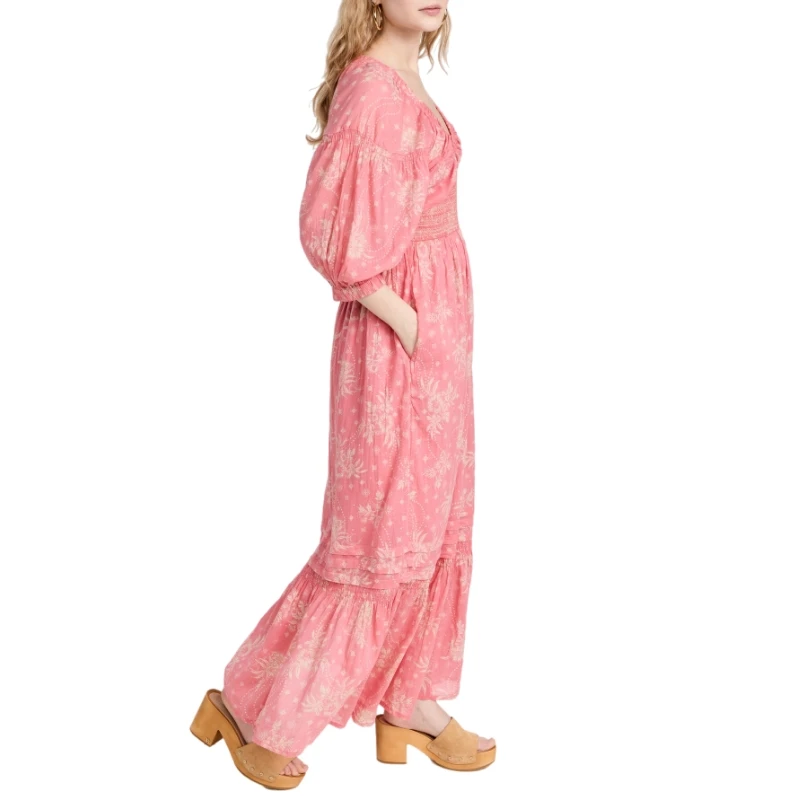 Manufacturer Custom NEW casual floral print beach vacation maxi dresses lady elegant summer clothes for women