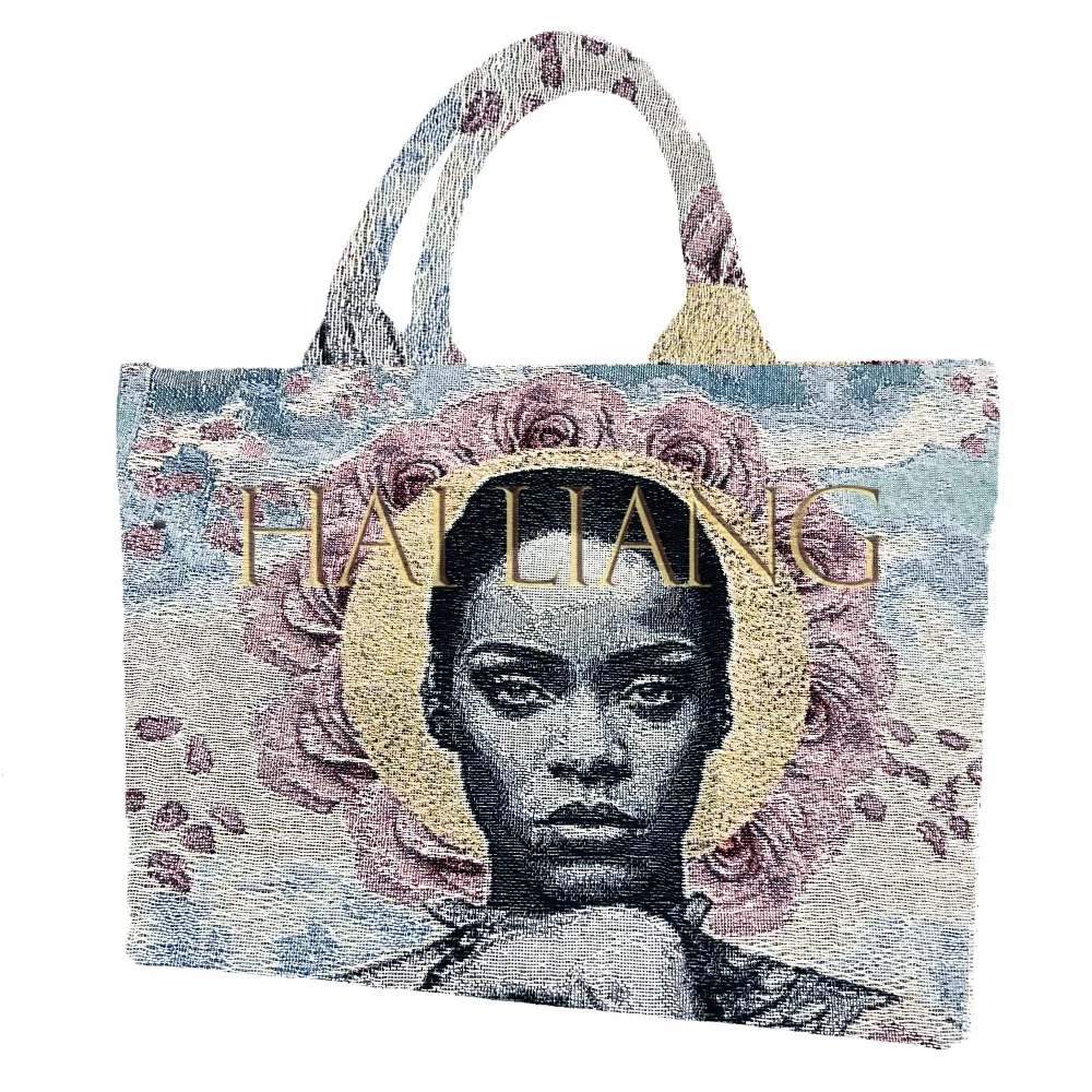 Tapestry Mini Tote Bag For Women Handbags With Zipper Custom Printed Logo Ladies Shopping Bag Small Tote Bags