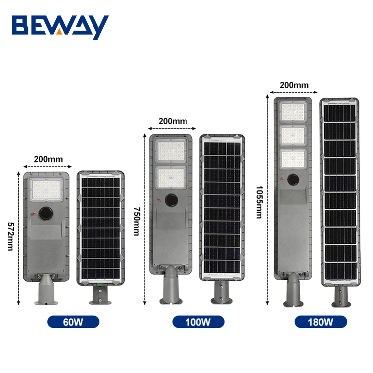 Hight Quality Induction Outdoor With Remote Control Waterproof Ip65 60w 120w 180w Smd All In One Solar Led Street Light