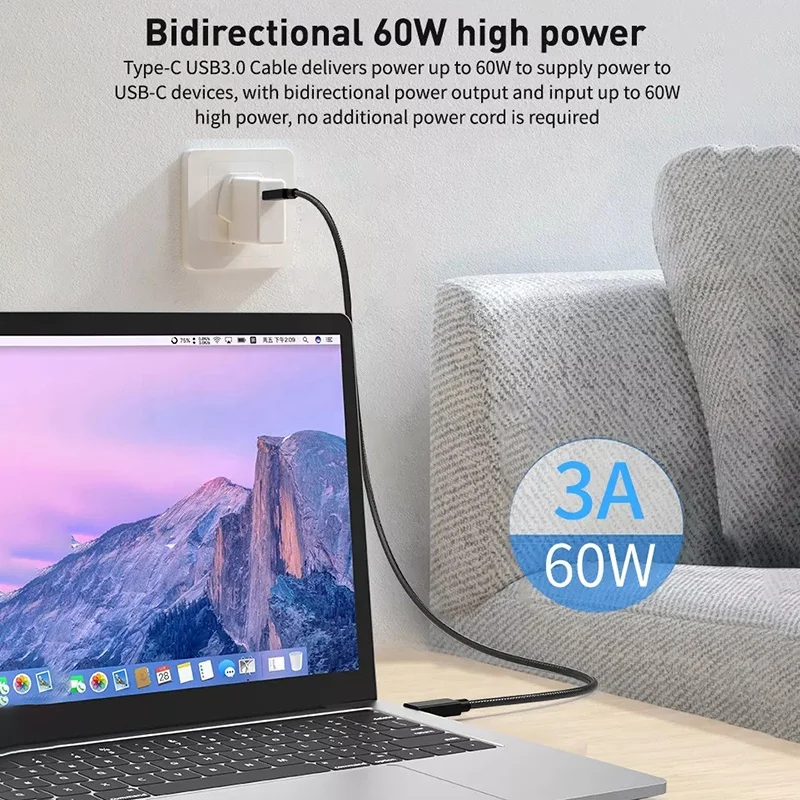 Nylon Braided Data Sync Charge 3A USB To USB C Type C Fast Charging Cable 0.5M 1M 1.5M 1.8M 2M 3M