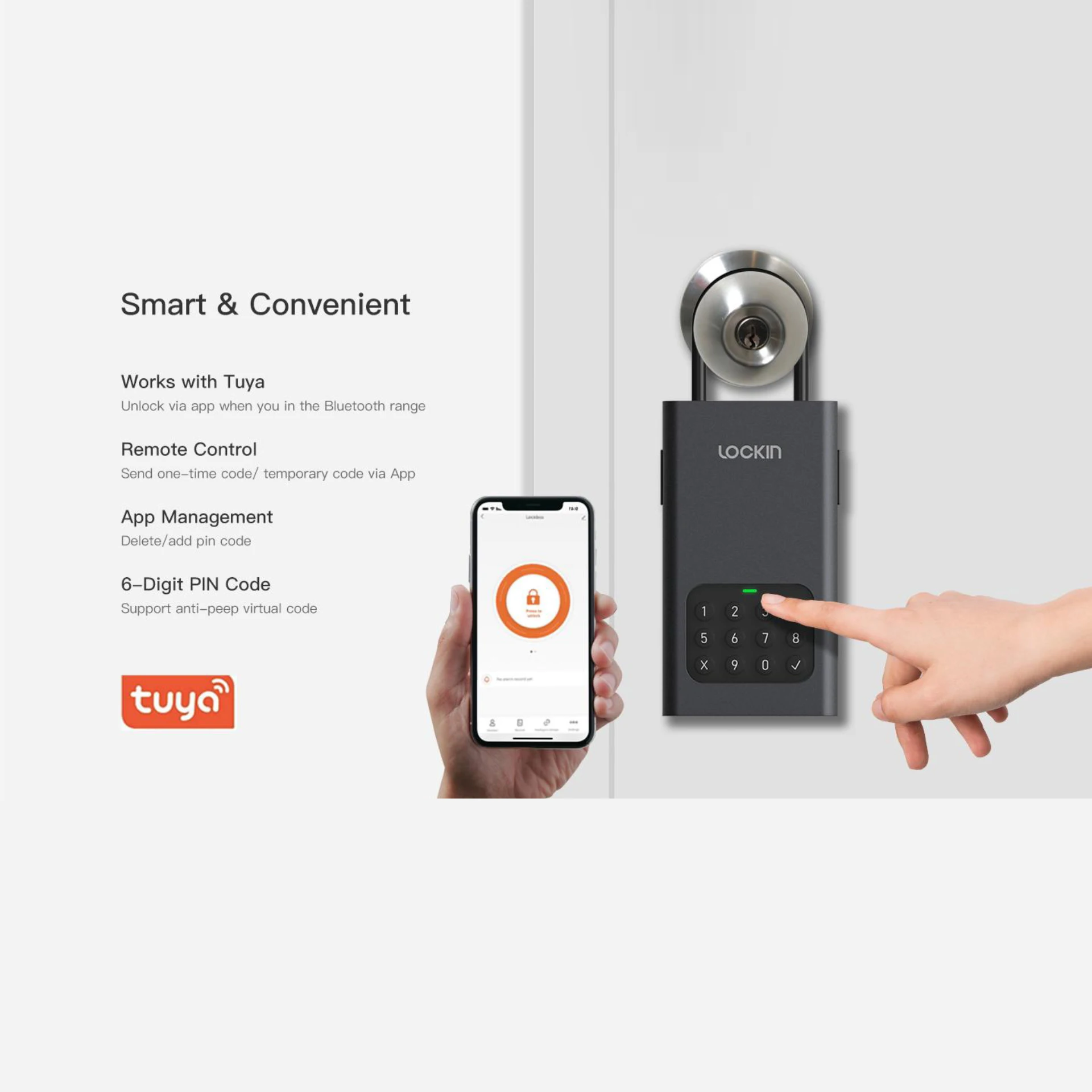 Xiaomi Lockin Smart Key Storage Lock Box BT Wireless Password Key Safe Alloy BOX IPX5 Waterproof For tuya APP Remote Control