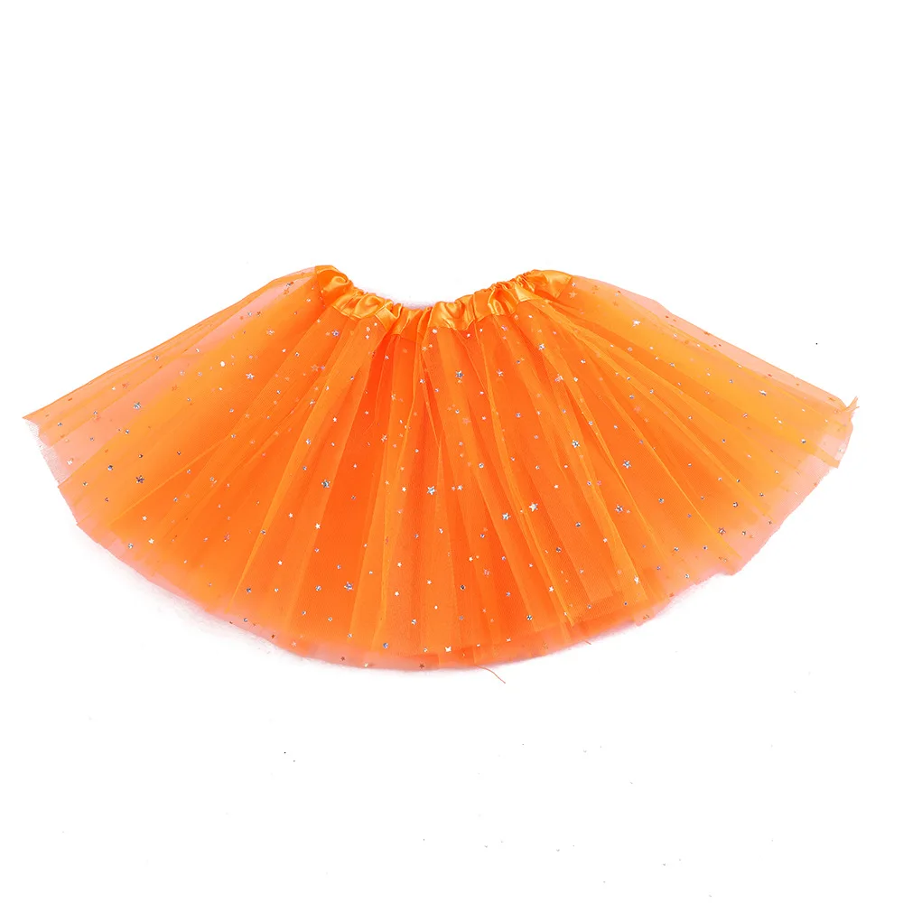 Classic Three Layers Mesh Puffy Short Dress Skirt Girl Sequin Ballet Tutu Skirts for Kid Princess Girl Party Costume Performance