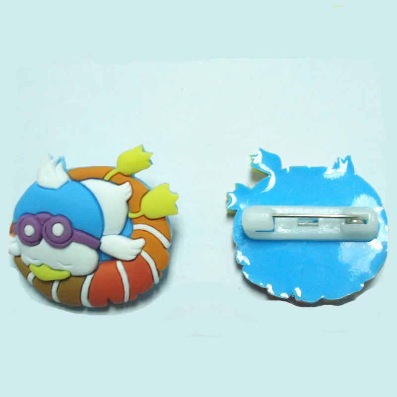 Factory custom embossed Eco-friendly soft PVC pin badge