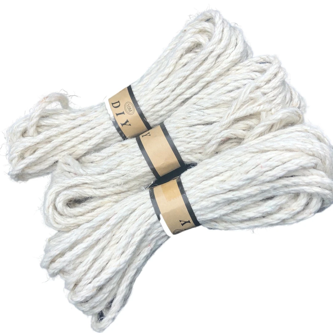 Natural 10mm hemp rope colorful decorative braided twisted sisal rope