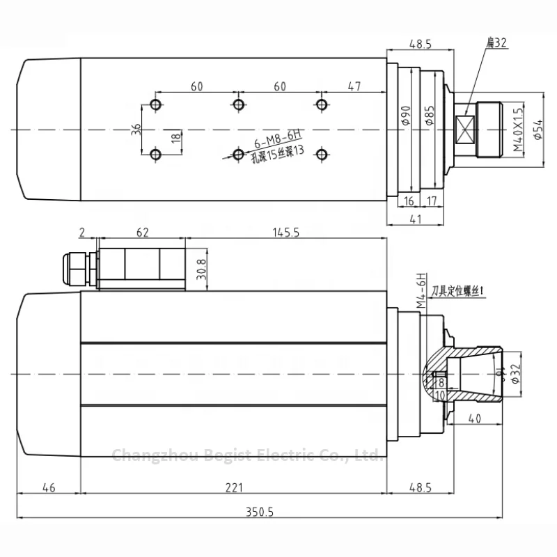 HQD 6KW 220v 380v CNC router spindle motor air cooling spindle 18000rpm 300hz 12.6A 2.39Nm cnc router using engraving wood
