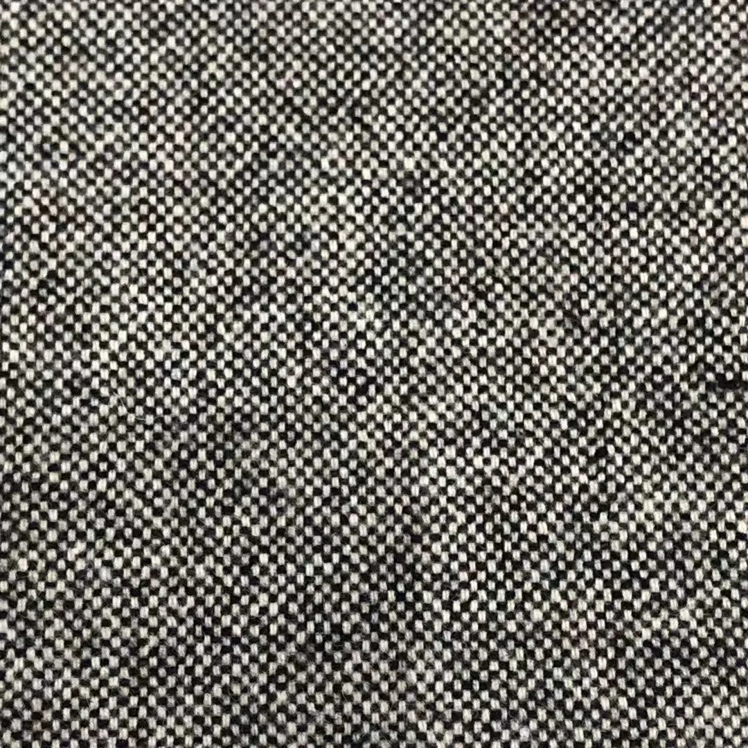 420g/m black and white Flannel in stock factory supply 20 wool coat Fabric