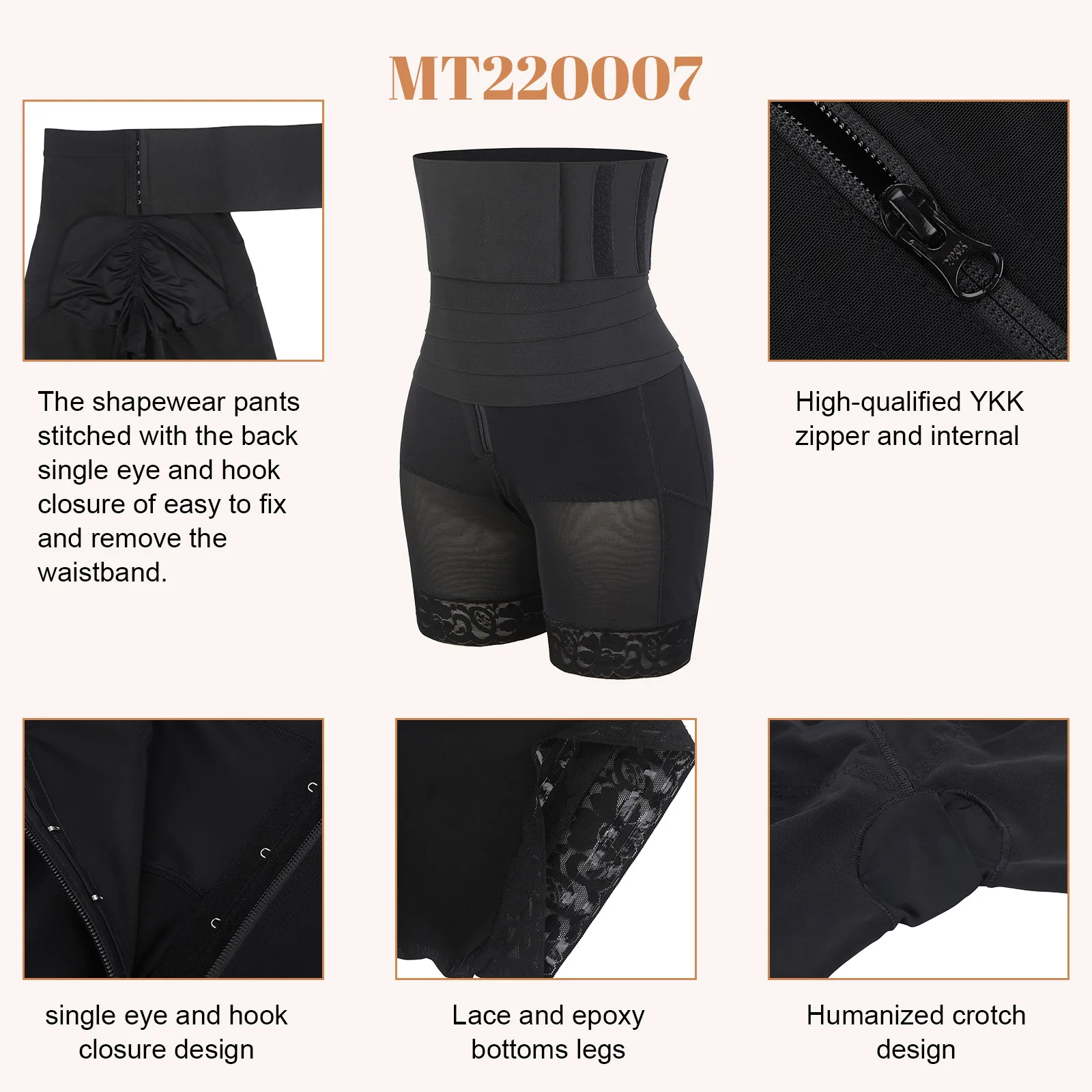 Custom 2 In 1 Waist Wrap Butt Lifter Shorts High Compression Plus Size Latex Waist Cincher 2 In 1 Tummy Trimmer Waist Wrap Belt