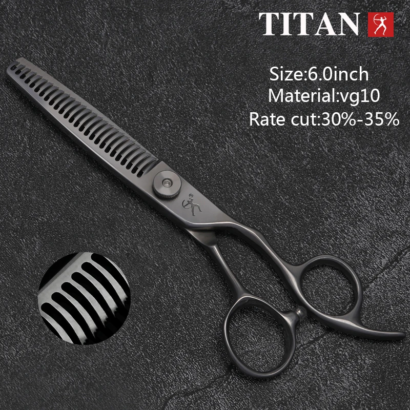 Titan high quality big screw thinning shears vg10 matte color  professional barber scissors