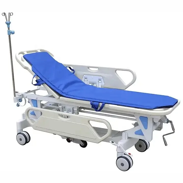 Best price manual Medical Transport Trolley Patient Ambulance Transfer Stretcher Bed