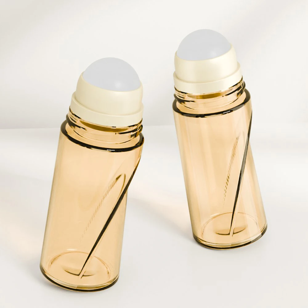 SOMEWANG glass perfume packaging cylinder 50ml empty refillable cosmetic glass roll on bottle