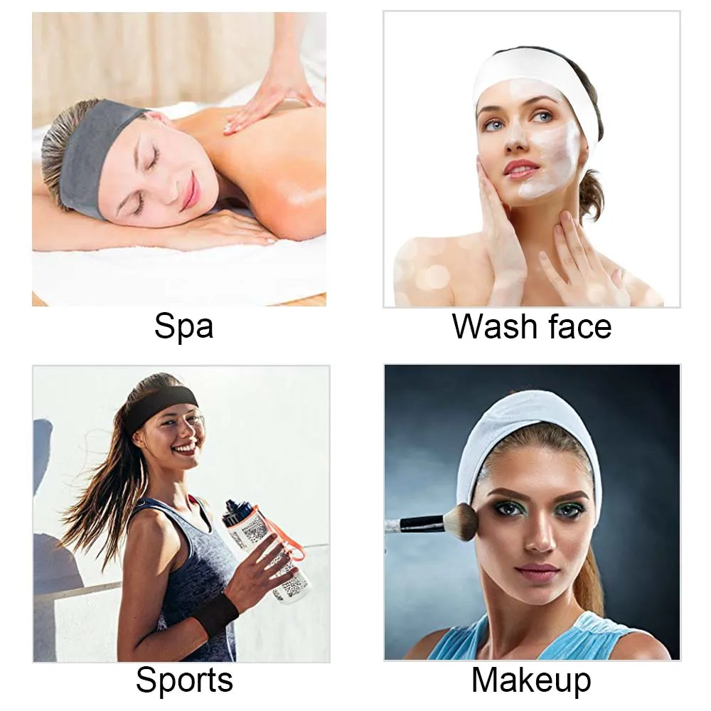 Factory Wholesale Soft Elastic Make Up Wash Face Cosmetic Headband Spa Bath MakeUp Hair Band