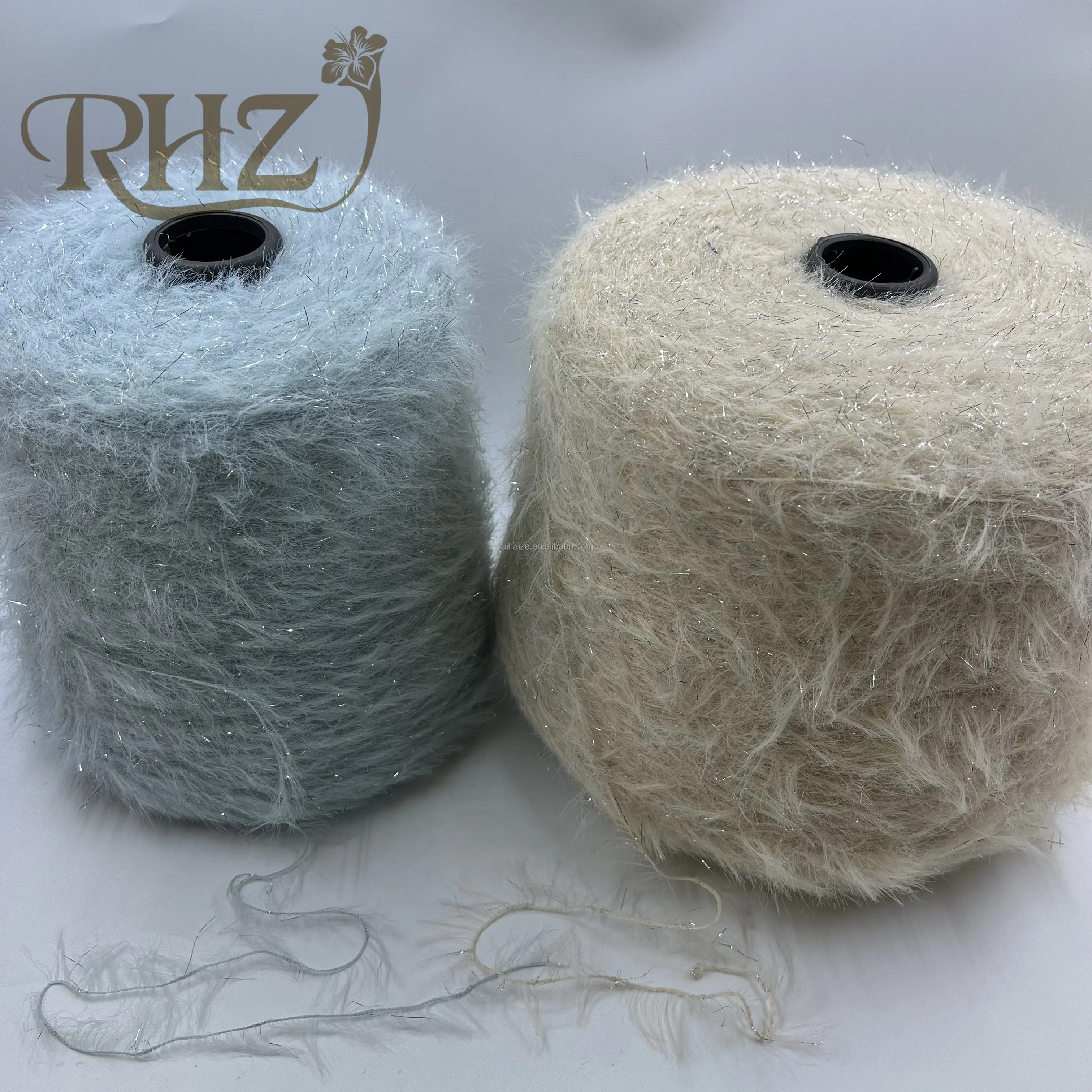 RHZ 4 0 см металлик причудливая волосатая пряжа нейлон с люрексом смешанная для вязания