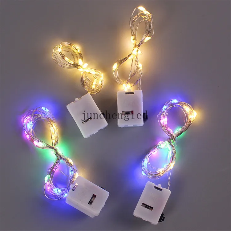 1m/2m LED Copper Wire String 3 Mode Battery Powered Christmas Wedding Party Cake Decoration Light Bar Accessories
