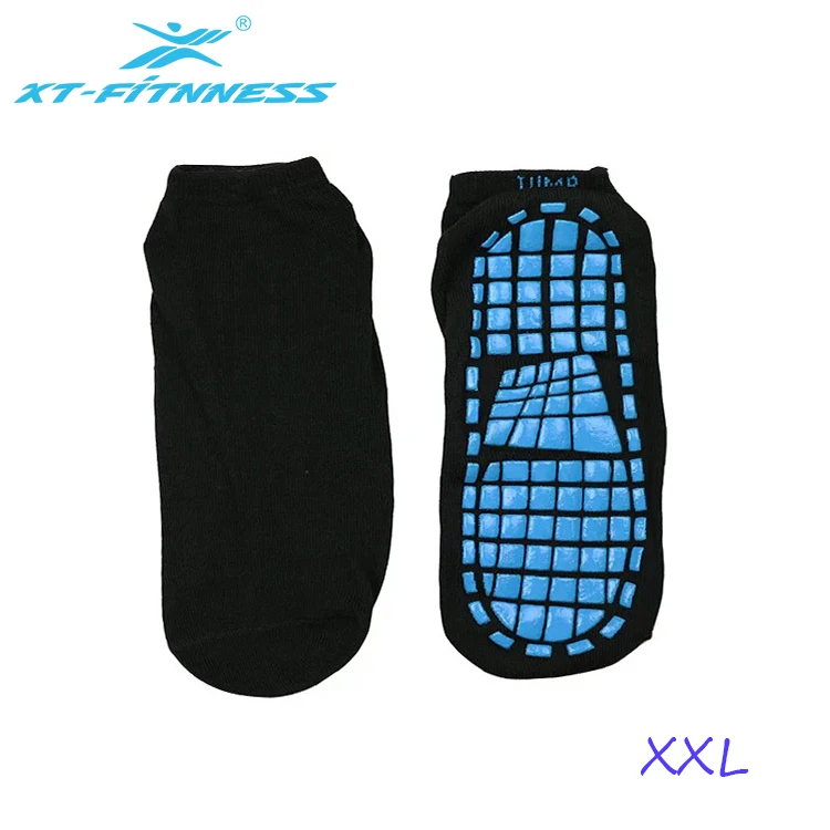 Wholesale custom logo cotton polyester anti ankle slip  grip socks trampoline