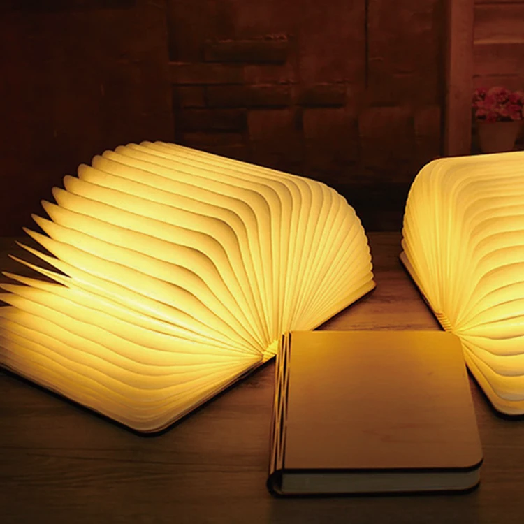 Well Selling Mini Decoration Book Kids Room Customized Usb Led Rechargeable Night Light