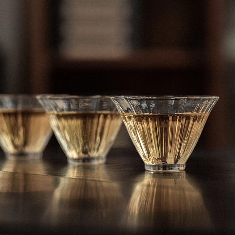 45ML Handmade High Borosilicate Glass Gongfu Tea Cup Mini Transparent Heat-resistant Lique Sake Cups Party Restaurant Drinkware