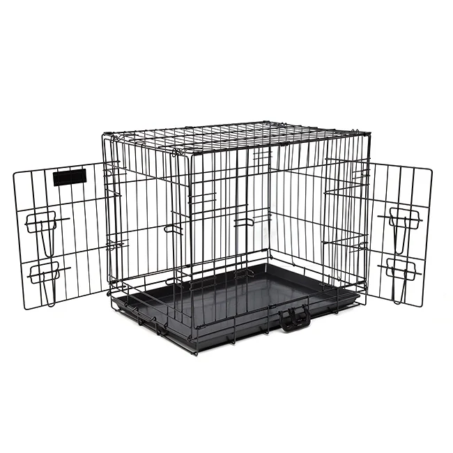 
Pet Animal Cages Dog Cage Collapsible Metal Stainless Steel Kennels Double Door Folding Xl Dog Crate For Large Dogs Outdoor 