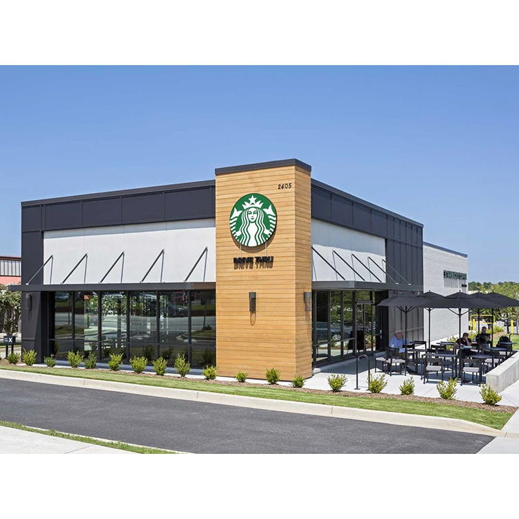 Customized low cost steel structure restaurant building